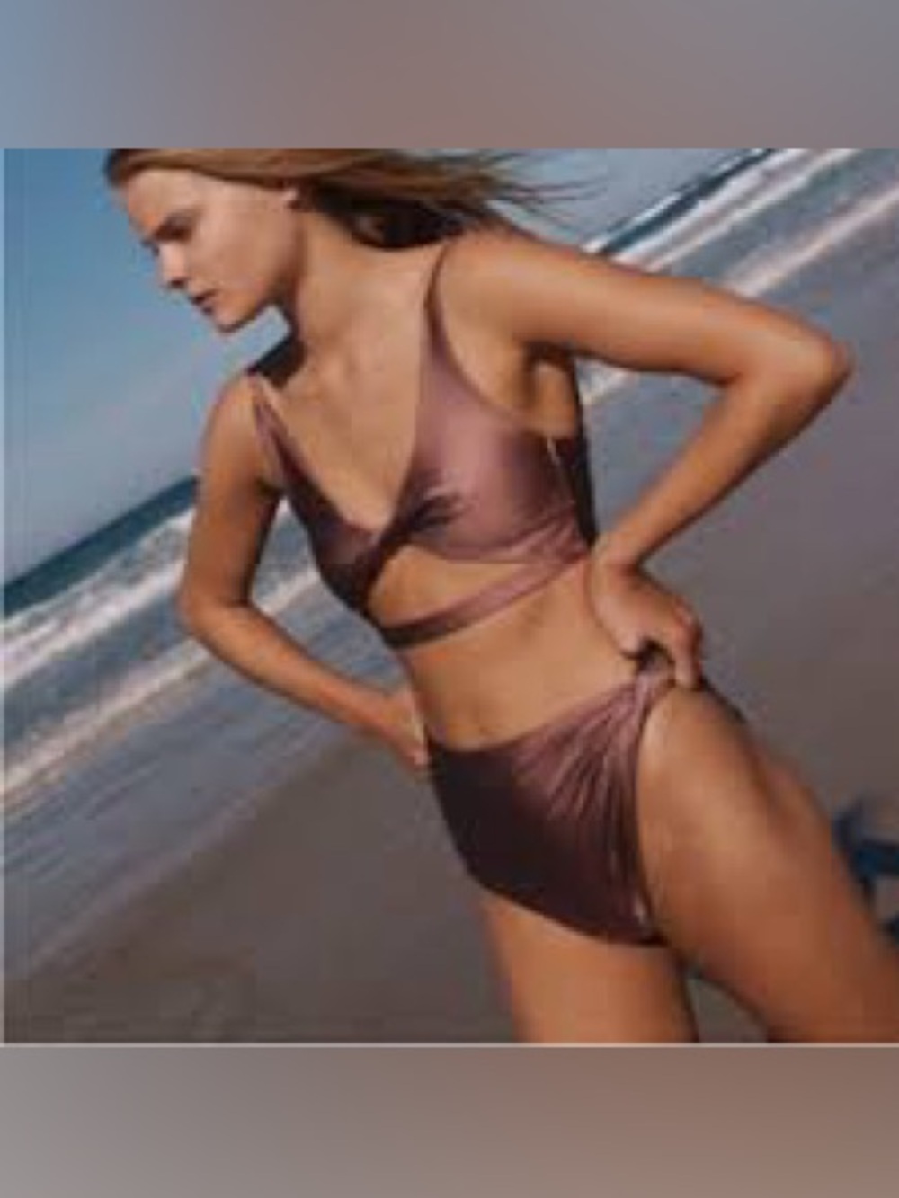 Free People X Boamar Truffle Shimmer Bikini Set Size XL